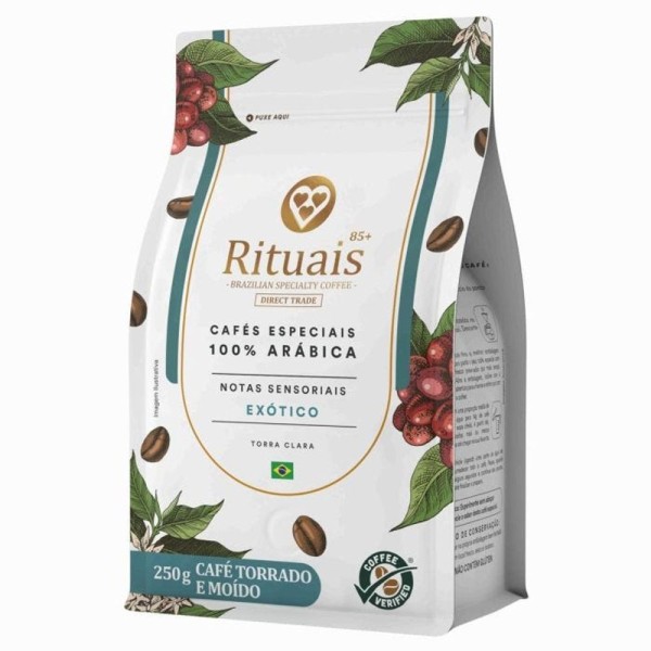 Encontraproduto.com.br - Café Torrado em Grãos Exótico 3 Corações Rituais 85+ Pouch 250g