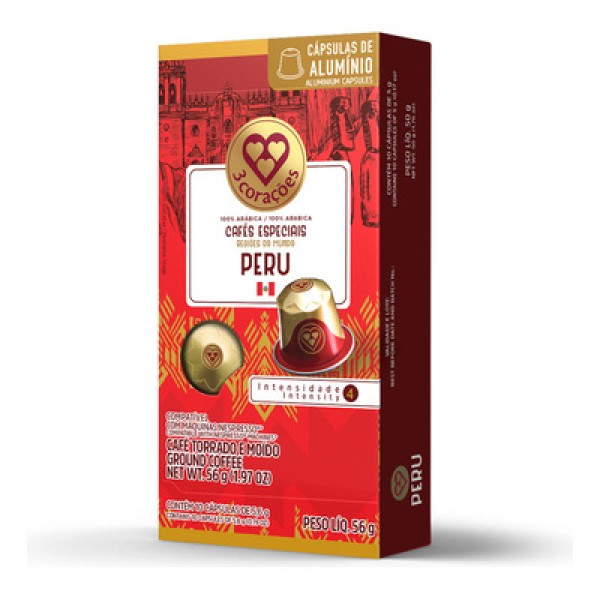 Cápsula Café Espresso Regiões do Mundo Peru c/10 - Três Corações