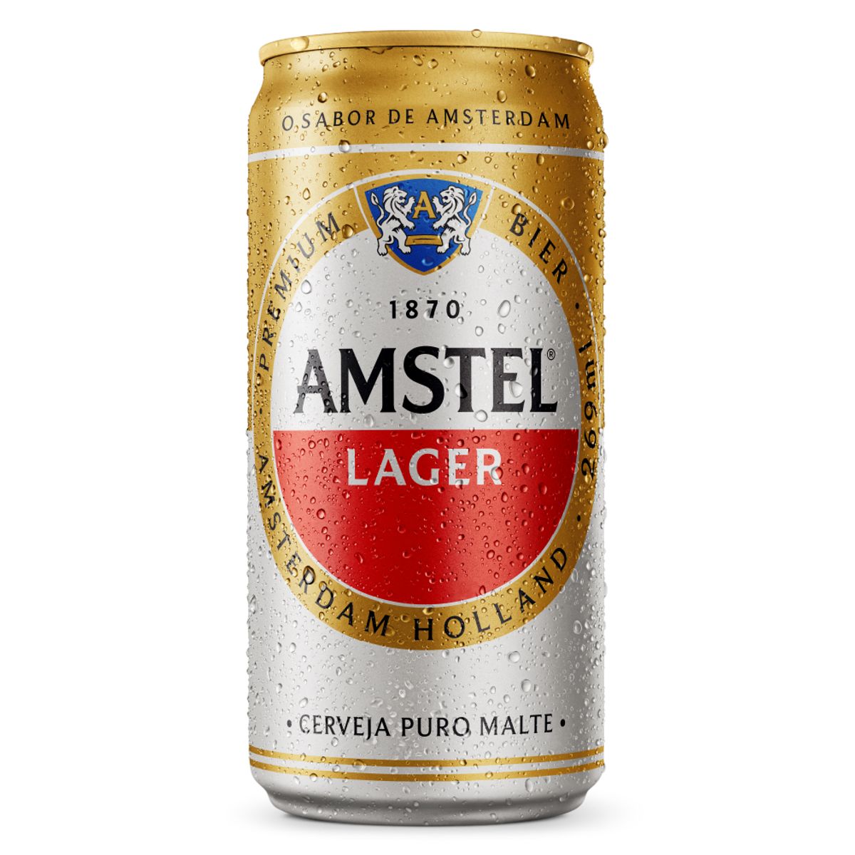 Pack Cerveja Lager Puro Malte Lata 269ml 12 Unidades Amstel