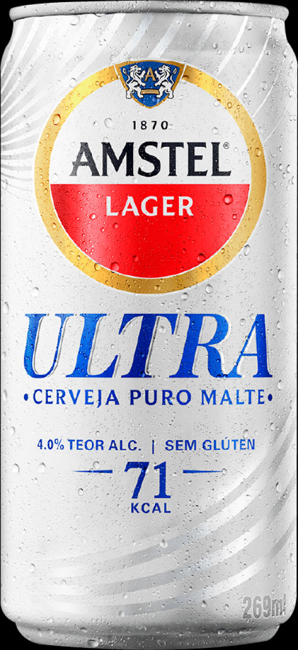 Cerveja Lager Puro Malte sem Glúten Amstel Ultra Lata 269ml