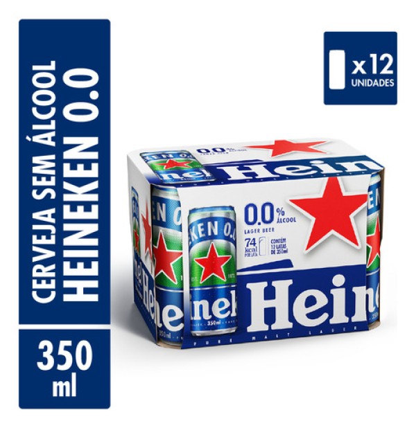 Cerveja Lager Puro Malte Zero Álcool Heineken Lata 269ml
