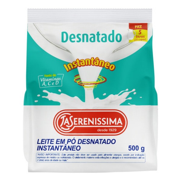 Leite Pó Instantâneo Desnatado La Serenissima Pacote 500g