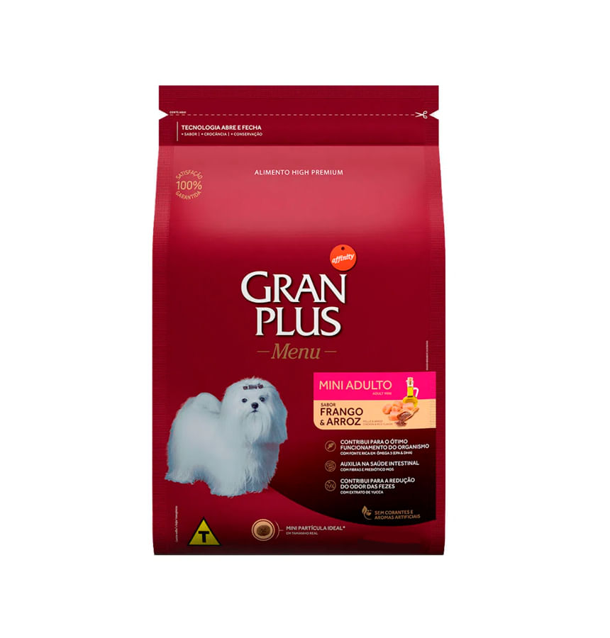 Ração Gran Plus Menu Cão Adulto Mini  Frango