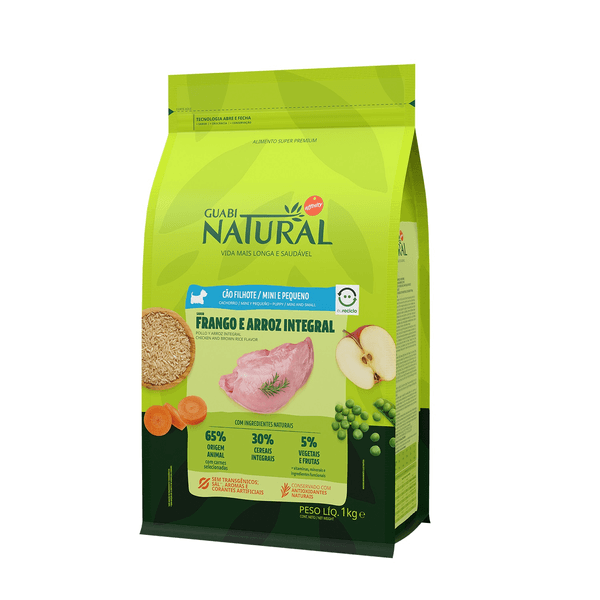 Ração Guabi Natural Cães Mini Filhotes - Frango & Arroz Integral