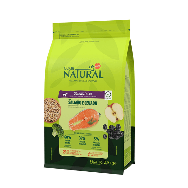 Encontraproduto.com.br - Ração Guabi Natural para Cães Adultos de Raças Médias Sabor Salmão & Cevada