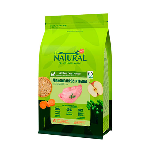 Ração Guabi Natural para Cães Sênior Raça Pequena Sabor Frango e Arroz