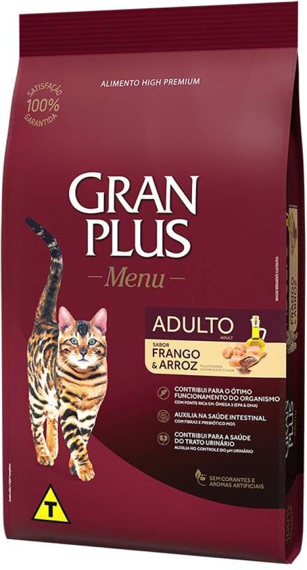 Encontraproduto.com.br - Ração Gran Plus Menu Gatos Adultos Sabor Frango e Arroz