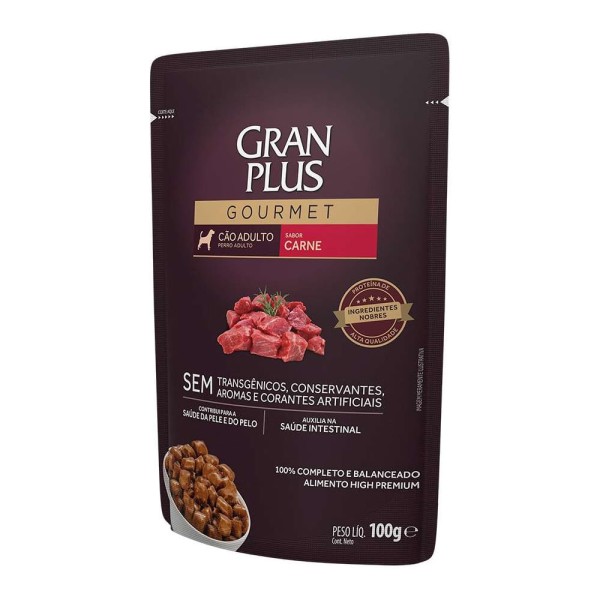 Encontraproduto.com.br - Ração Úmida Gran Plus Menu Para Cães Adultos Sachê Sabor Carne