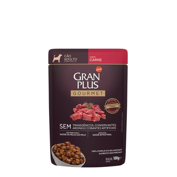 Encontraproduto.com.br - Ração Úmida Gran Plus Menu Para Cães Adultos Sachê Sabor Carne