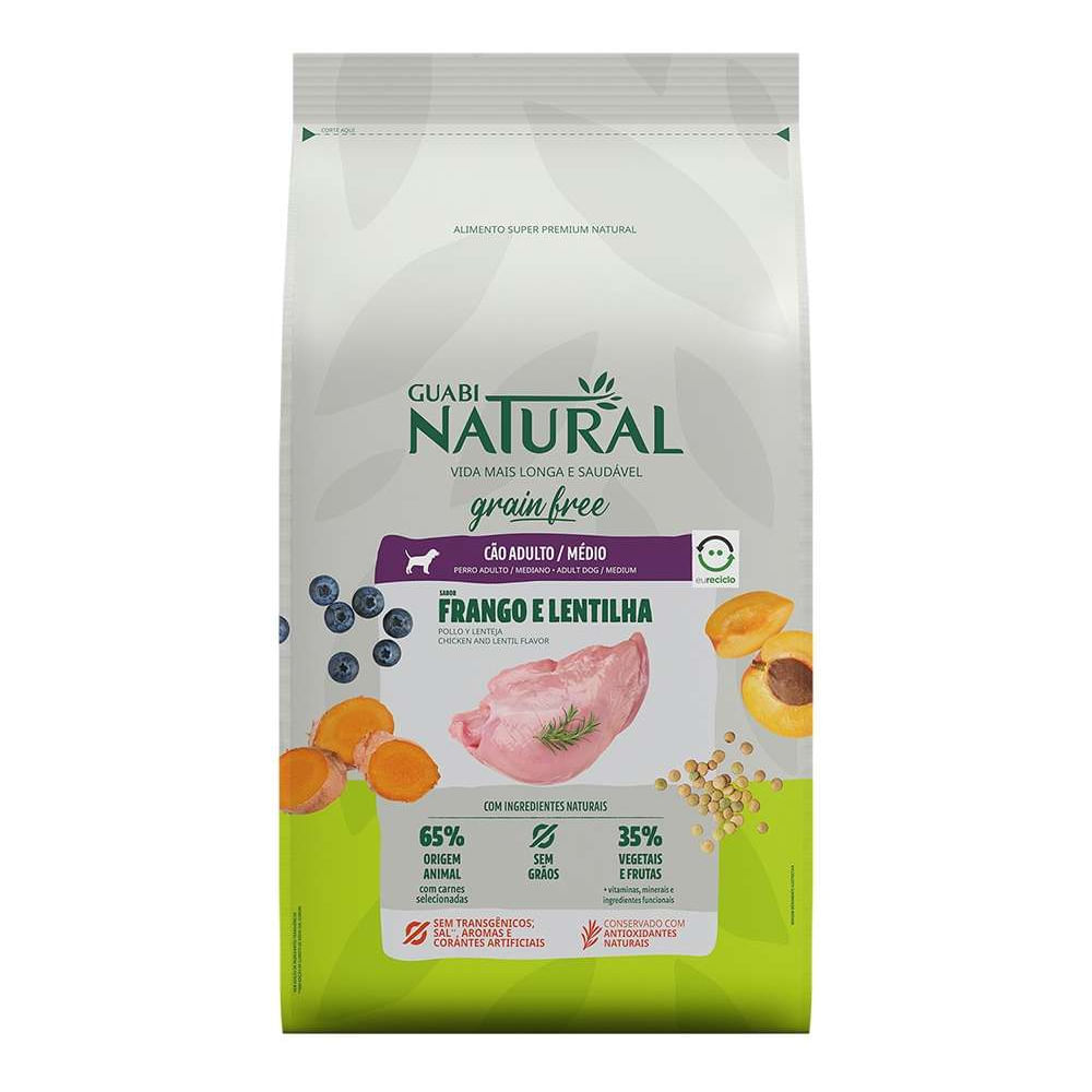 Encontraproduto.com.br - Ração Guabi Natural Grain Free Cães Adultos Raças Médias Frango e Lentilha