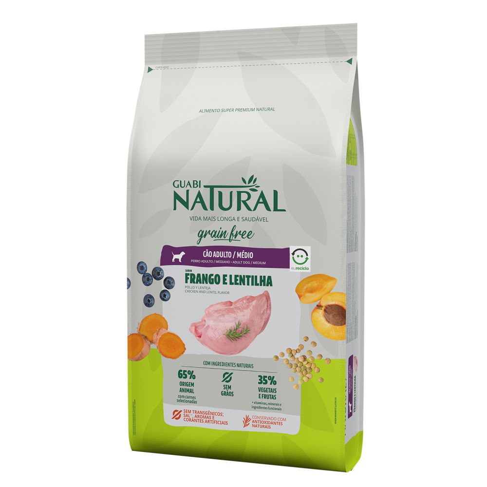 Encontraproduto.com.br - Ração Guabi Natural Grain Free Cães Adultos Raças Médias Frango e Lentilha