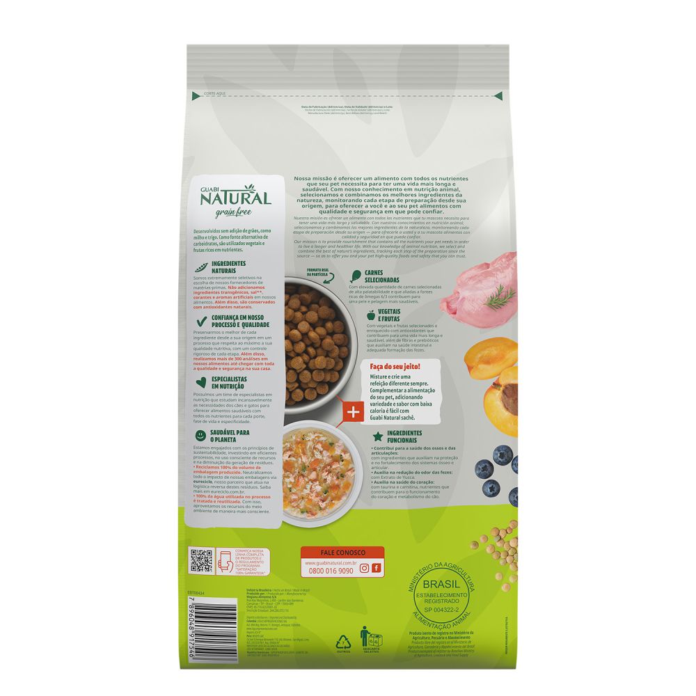 Encontraproduto.com.br - Ração Guabi Natural Grain Free Cães Adultos Raças Médias Frango e Lentilha
