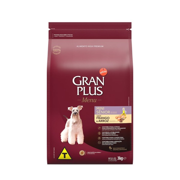 Encontraproduto.com.br - Ração Gran Plus Menu Cão Sênior Mini Frango e Arroz