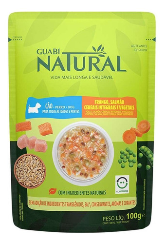 Ração Úmida Guabi Natural Para Cães Adultos Salmão e Frango - 100g