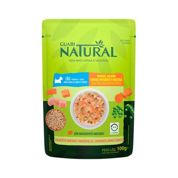 Encontraproduto.com.br - Ração Úmida Guabi Natural Para Cães Adultos Salmão e Frango - 100g