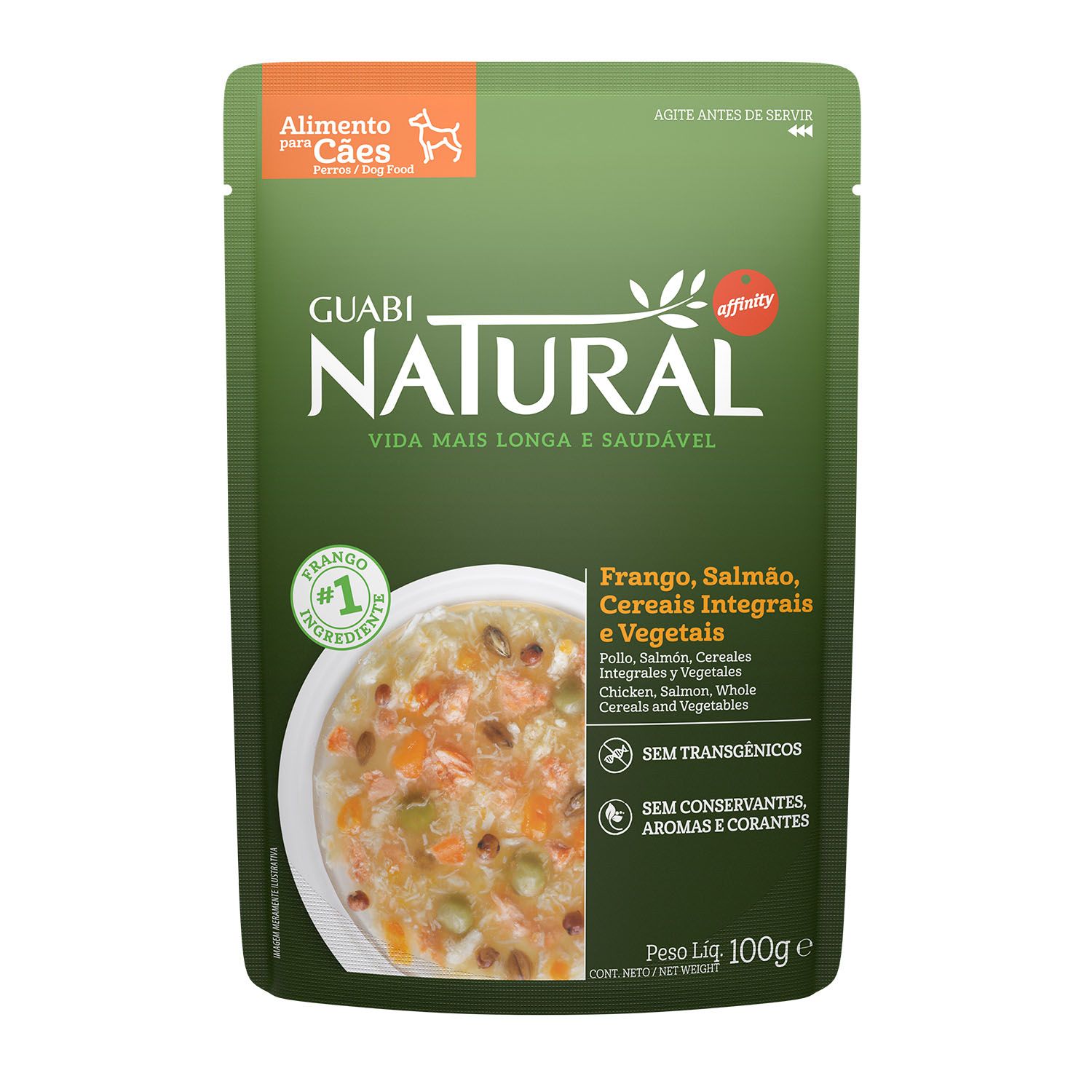 Encontraproduto.com.br - Ração Úmida Guabi Natural Para Cães Adultos Salmão e Frango - 100g