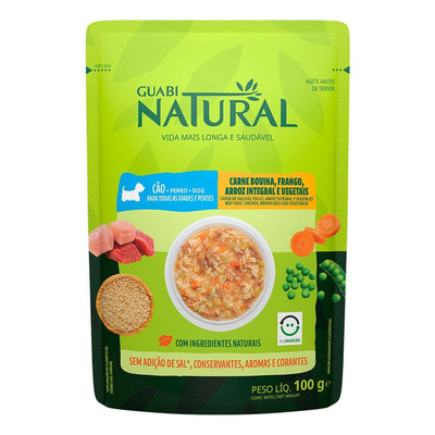 Encontraproduto.com.br - Ração Úmida Guabi Natural Cães Carne, Frango, Arroz e Vegetais