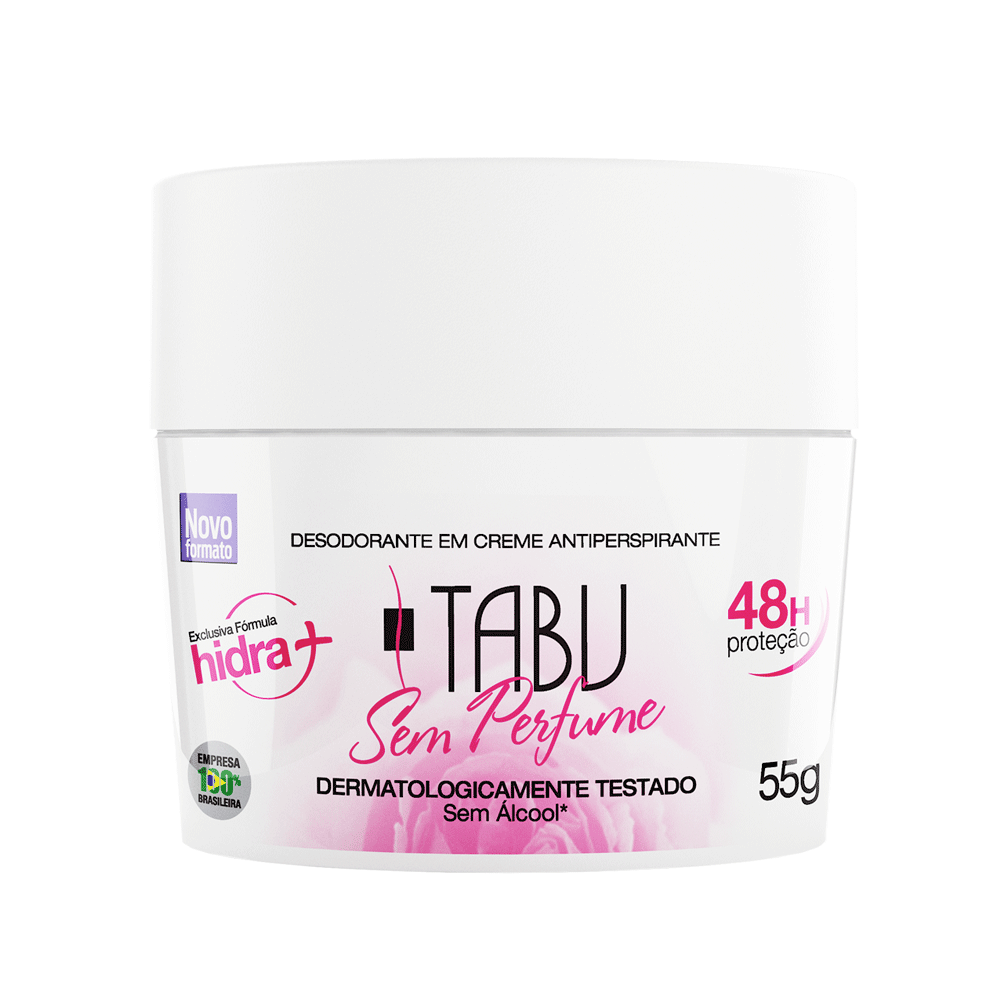Desodorante Creme Antitranspirante Tabu Sem Perfume 55G