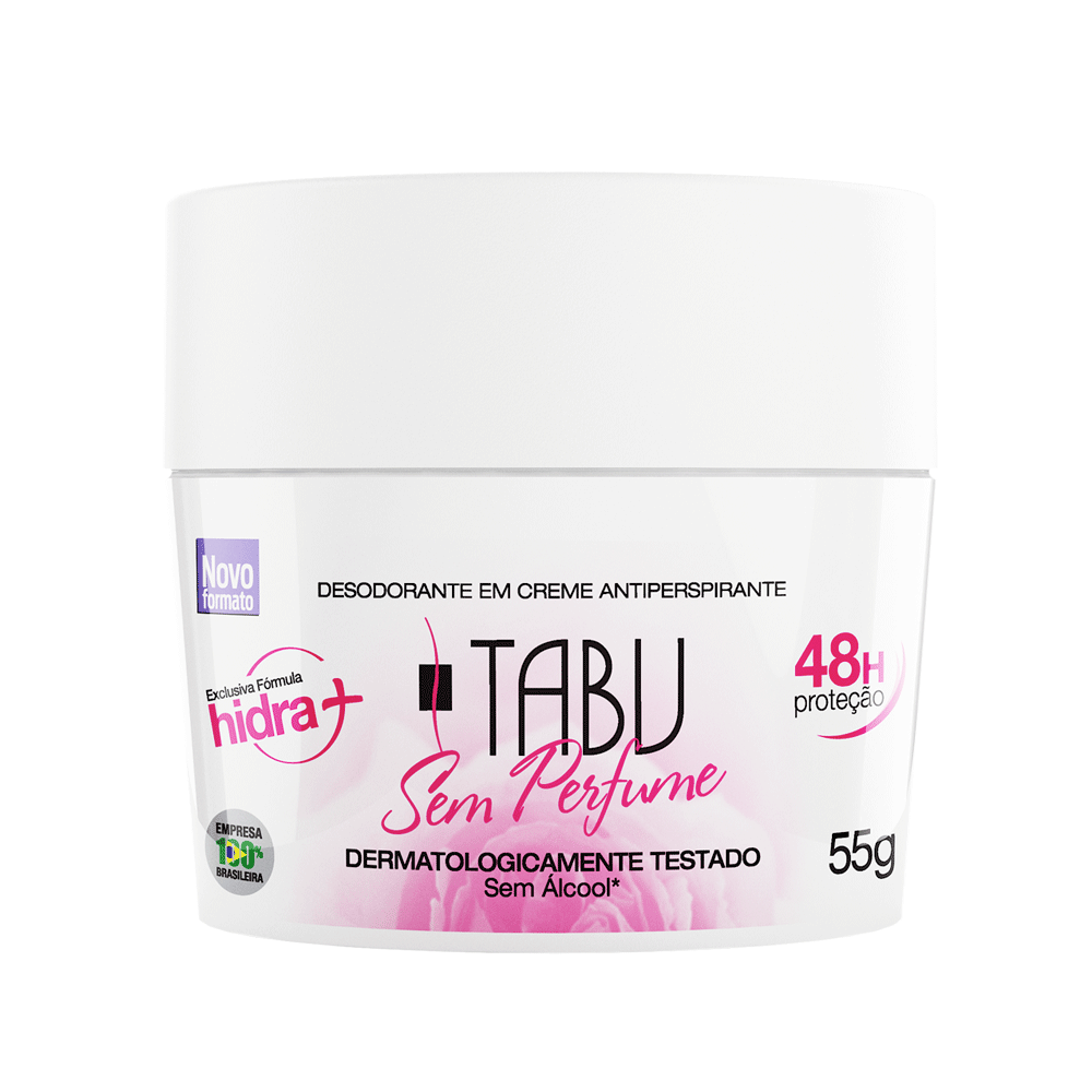 Encontraproduto.com.br - Desodorante Creme Antitranspirante Tabu Sem Perfume 55G
