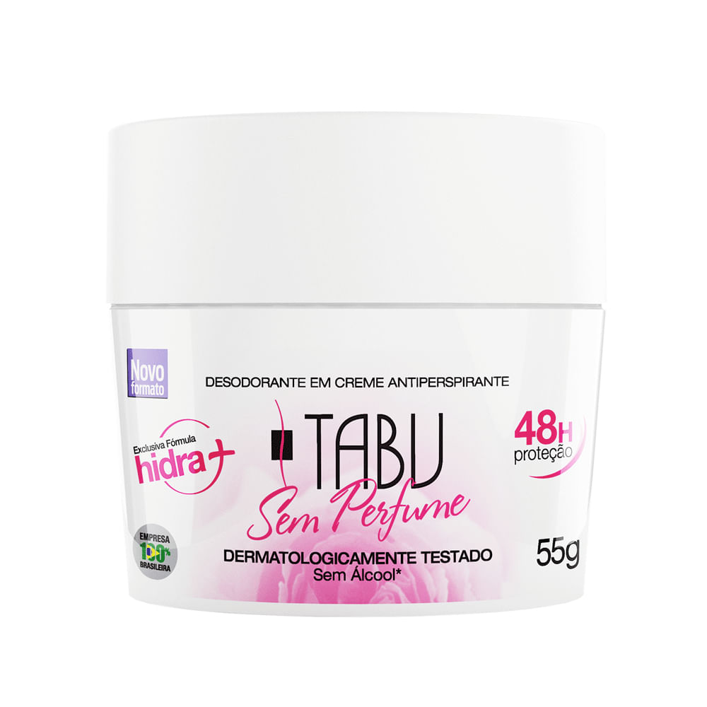 Encontraproduto.com.br - Desodorante Creme Antitranspirante Tabu Sem Perfume 55G
