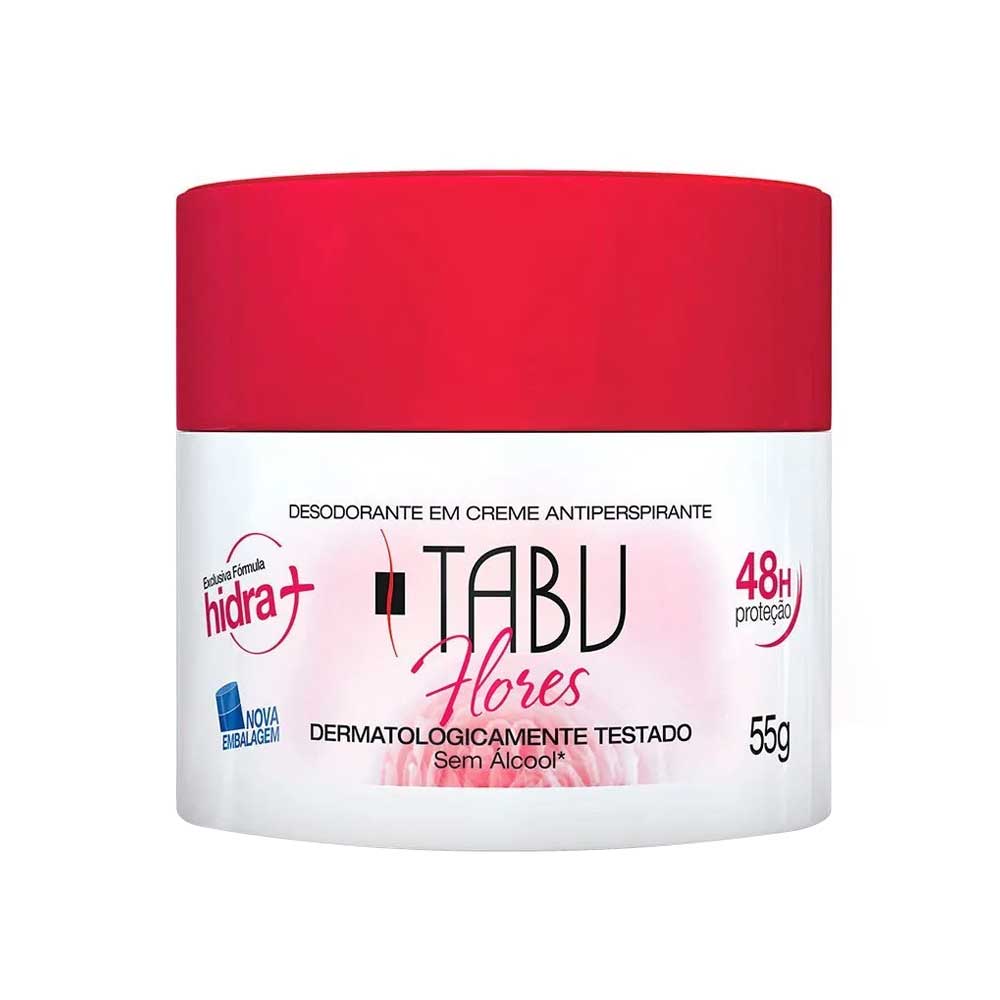 Desodorante em Creme Tabu Flores Pote com 55g