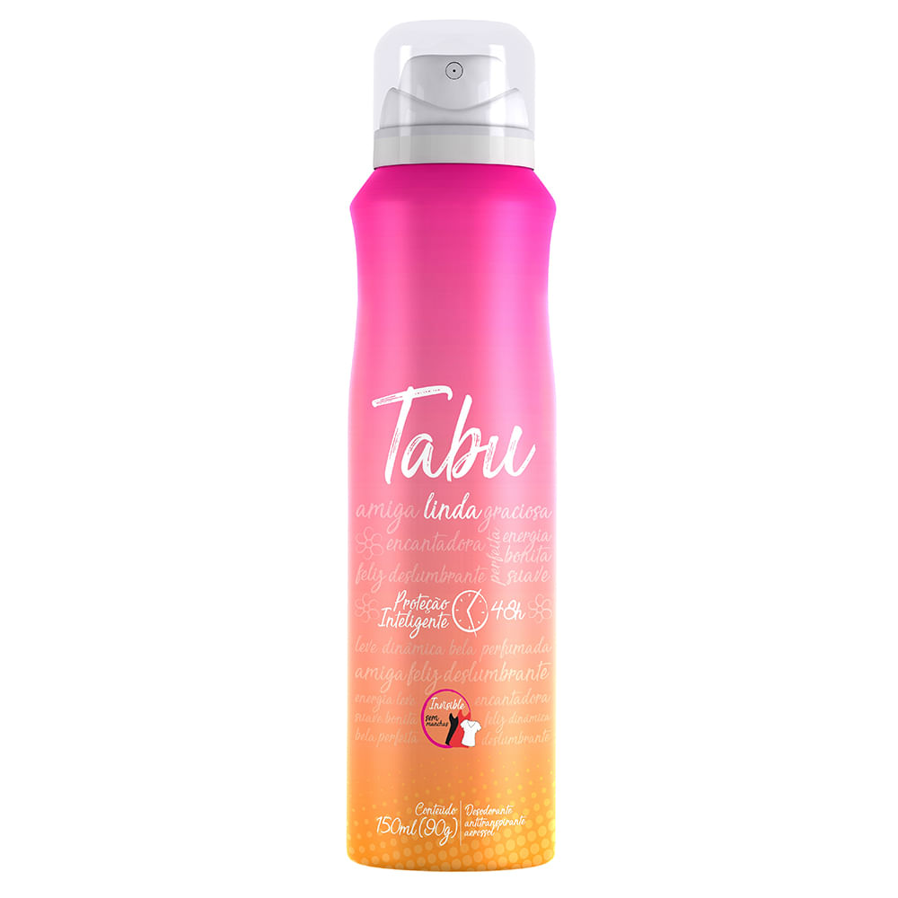 Encontraproduto.com.br - Kit Desodorante Aerosol Antitranspirante Tabu Linda 150Ml com 3 Unidades