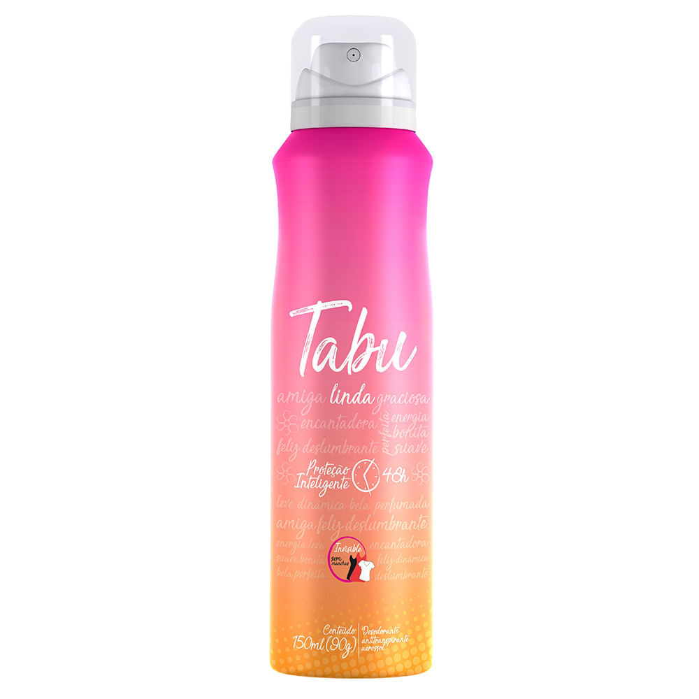 Encontraproduto.com.br - Kit Desodorante Aerosol Antitranspirante Tabu Linda 150Ml com 3 Unidades