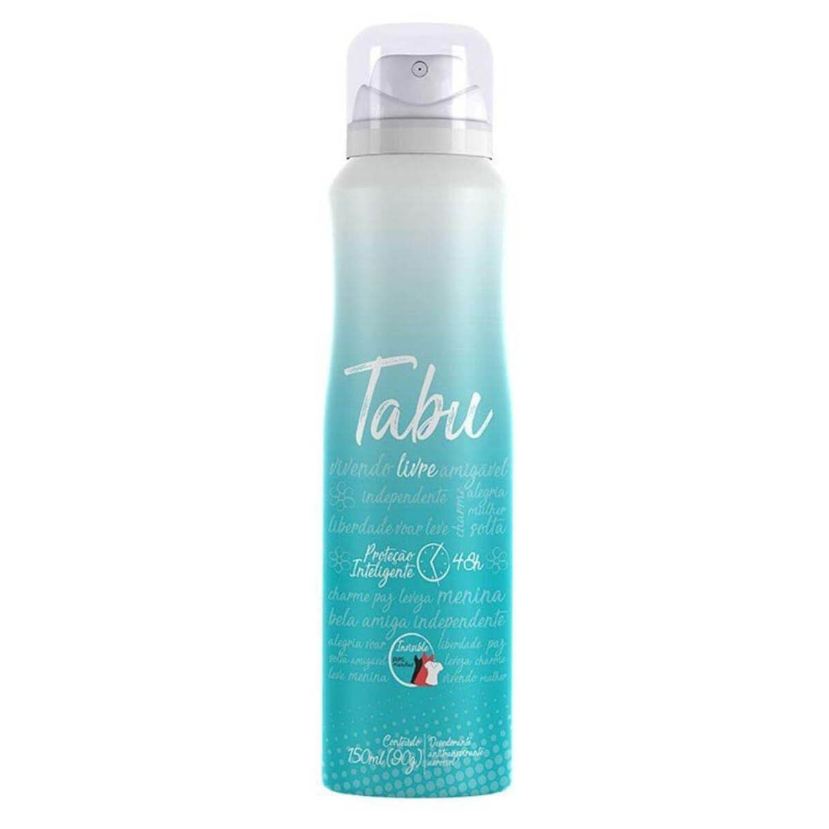 Encontraproduto.com.br - Kit Desodorante Aerosol Antitranspirante Tabu Livre 150Ml com 3 Unidades