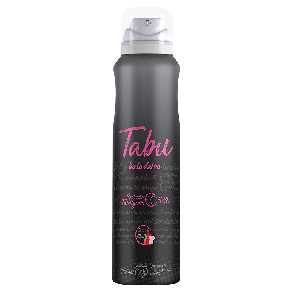 Encontraproduto.com.br - Kit Desodorante Aerosol Antitranspirante Tabu Collection 150ML com 5 Unidades