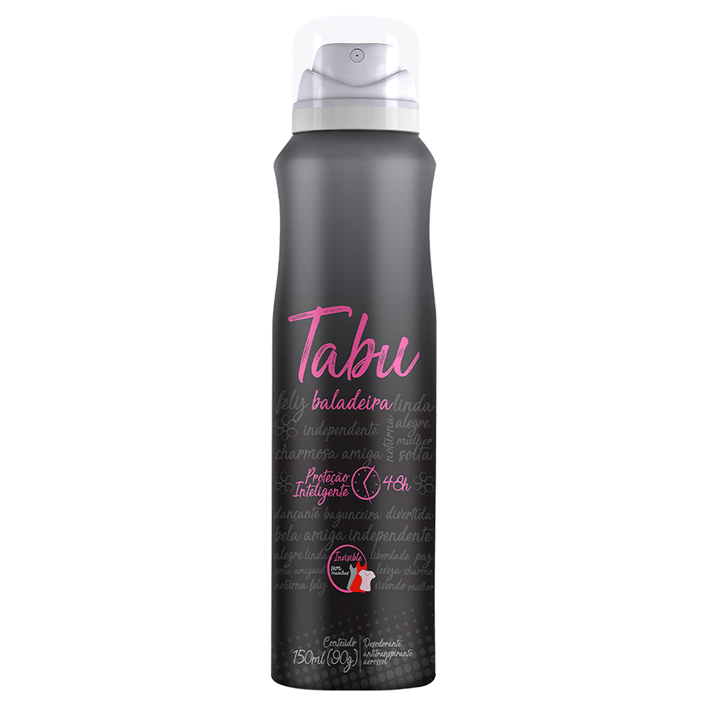 Encontraproduto.com.br - Kit Desodorante Aerosol Antitranspirante Tabu Collection 150ML com 5 Unidades