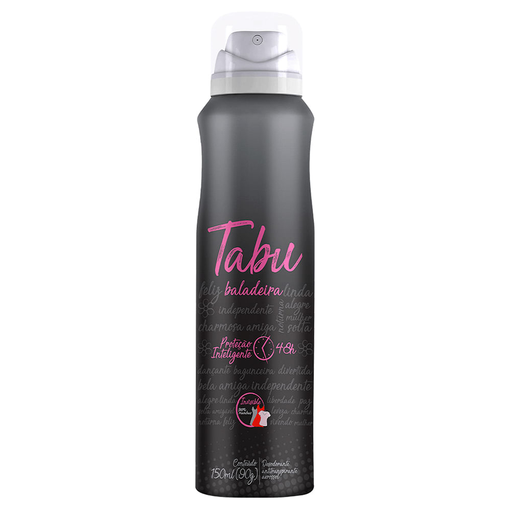 Encontraproduto.com.br - Kit Desodorante Aerosol Antitranspirante Tabu Collection 150ML com 5 Unidades
