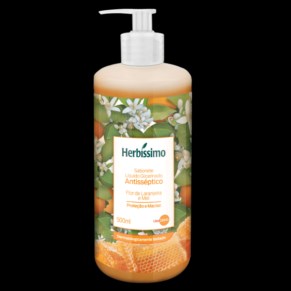 Sabonete Liquido Antisseptico Herbissimo Flor de Laranjeira e Mel 500ml