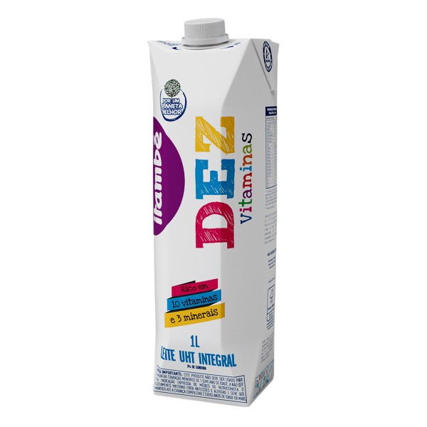 Encontraproduto.com.br - Leite UHT Integral Itambé Kids Dez Vitaminas Caixa com Tampa 1l