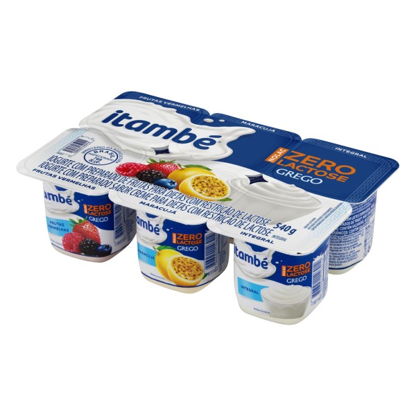Encontraproduto.com.br - Iogurte Sem Lactose Itambé Nolac Grego 3 Sabores Bandeja com 6 Unidades 90 g cada