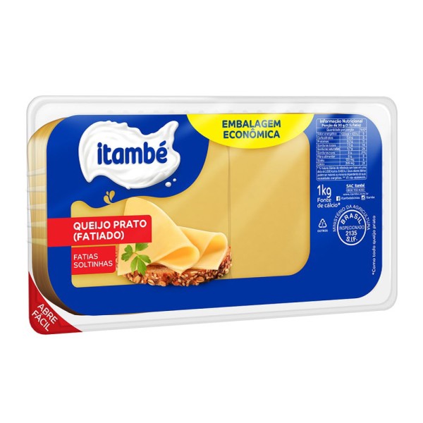 Queijo Prato Itambé Fatiado Pacote com 1kg