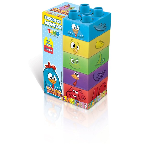 Encontraproduto.com.br - Brinquedo Tand baby Blocos de Montar galinha pintadinha Com 5 Peças