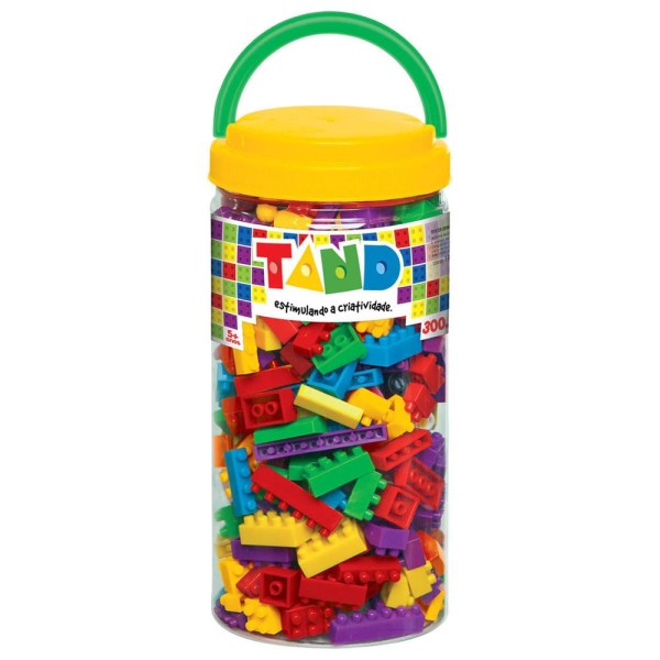 Encontraproduto.com.br - Brinquedo De Montar Tand Kids Pote 300 Pçs Coloridas Toyster