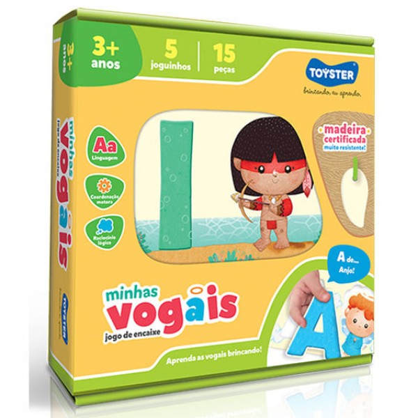 Encontraproduto.com.br - Minhas Vogais Jogo de Encaixe Toyster