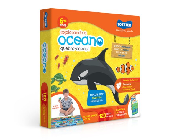 Encontraproduto.com.br - Quebra Cabeça Grandão 120 Peças Explorando O Oceano Toyster 002666