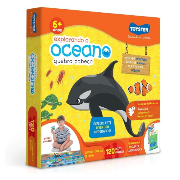 Encontraproduto.com.br - Quebra Cabeça Grandão 120 Peças Explorando O Oceano Toyster 002666