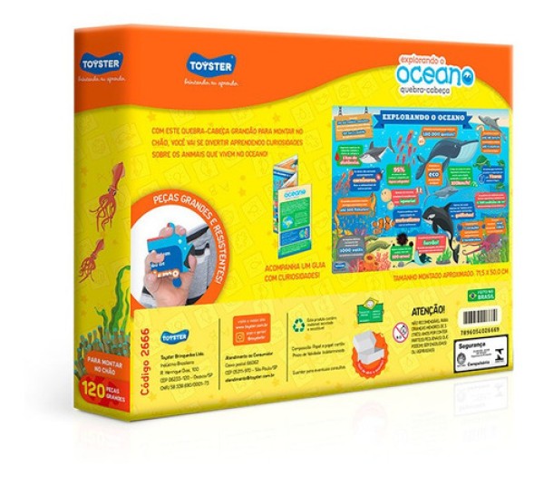 Encontraproduto.com.br - Quebra Cabeça Grandão 120 Peças Explorando O Oceano Toyster 002666