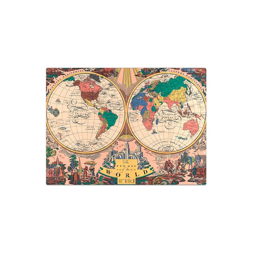 Encontraproduto.com.br - Quebra Cabeça 1000 Peças O Novo Mapa Do Mundo 1928 Toyster 002763