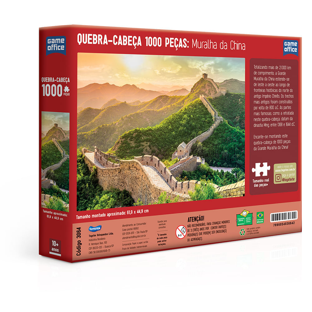 Encontraproduto.com.br - Quebra Cabeça 1000 Peças Muralha Da China Toyster 003064