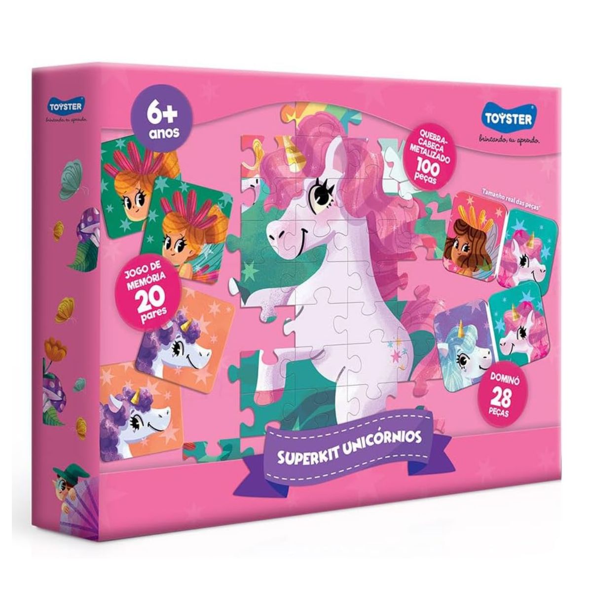 Encontraproduto.com.br - Super Kit Metalizado Com 3 Jogos Unicórnios - Toyster