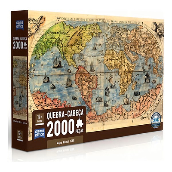 Encontraproduto.com.br - Quebra-Cabeça 2000 Peças Mapa Mundi De 1565