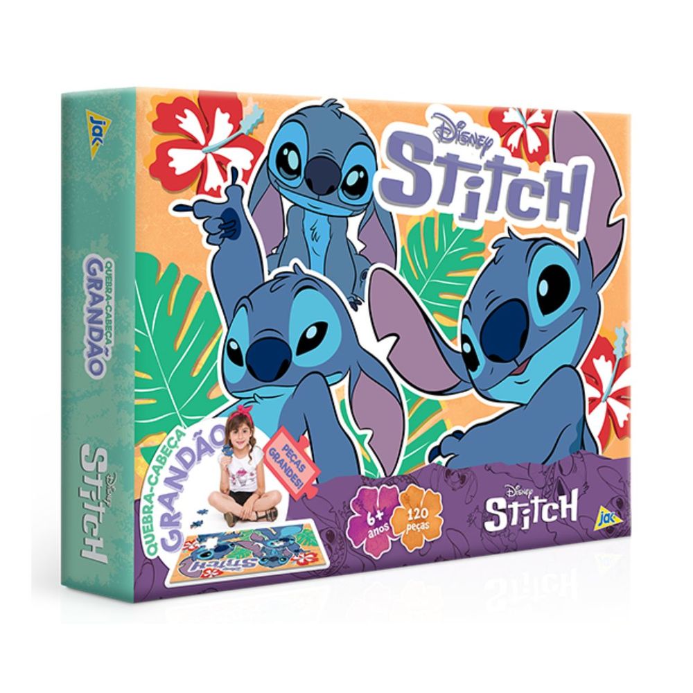 Quebra-cabeca Grandao - Disney Stitch - 120 Pecas TOYSTER