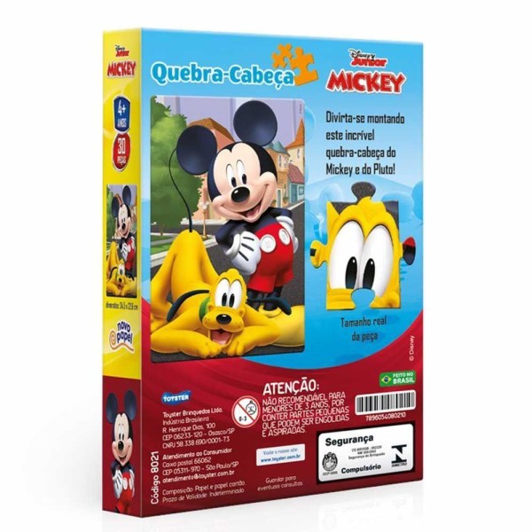 Encontraproduto.com.br - Quebra-Cabeça 30 Peças Mickey Mouse Didático Infantil