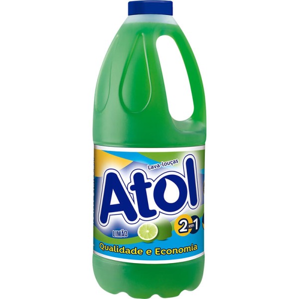 Detergente Líquido Atol Limão Frasco com 2L