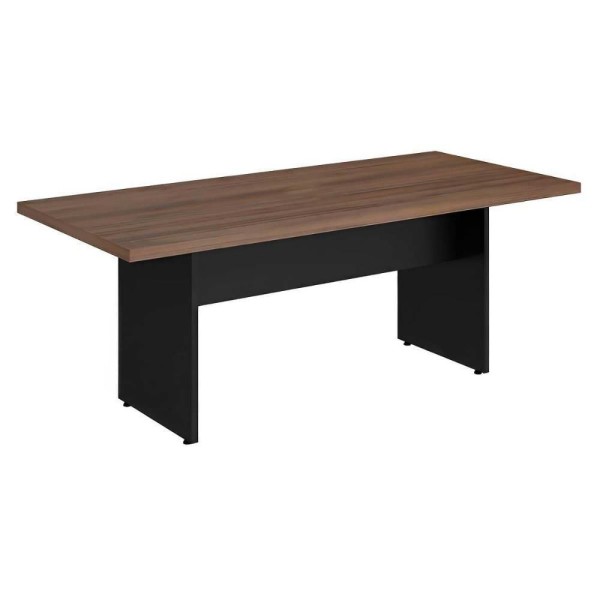 Encontraproduto.com.br - Mesa De Reunião Escritório 4 Lugares 1,60m X 80cm Tampo 30mm ameixa Com Preto Ameixa Com Preto