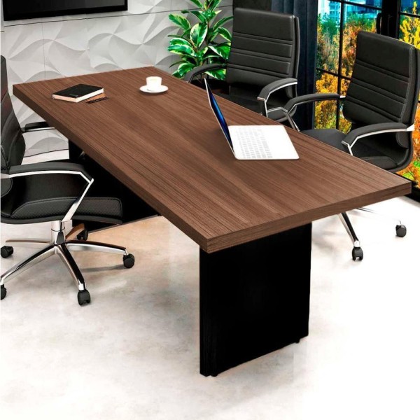 Encontraproduto.com.br - Mesa De Reunião Escritório 4 Lugares 1,60m X 80cm Tampo 30mm ameixa Com Preto Ameixa Com Preto